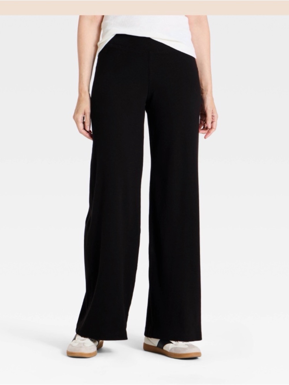 Women's Mid-Rise Ribbed Straight Full Leg Pull-On Pants - Universal Thread